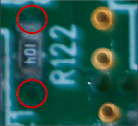 基板検査の欠陥検出例:メッキ不良