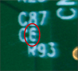 基板検査の欠陥検出例:印刷不良